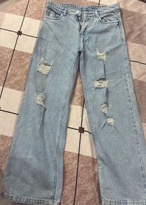 Ripped Wide Leg Jeans