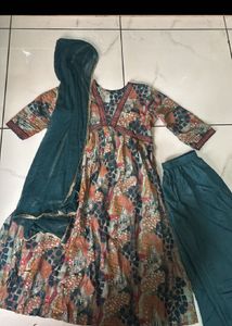 Teal & Multicolor Anarkali Suit