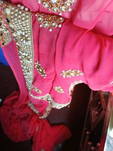 Pink Embroidered Saree