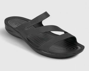 Women Crocs Black Slip Ons