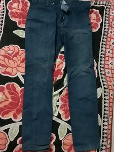 Blue Denim Straight Fit Pants