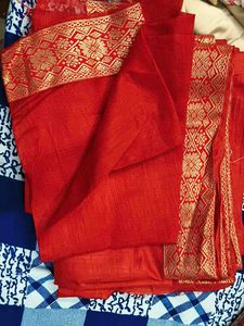Red &amp; Gold Saree