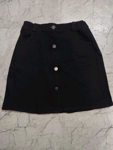 Black Button Skirt