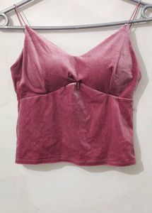 Pink Velvet Cami Top