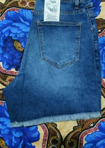 Shein Original Blue High-Waist Denim Shorts - Size