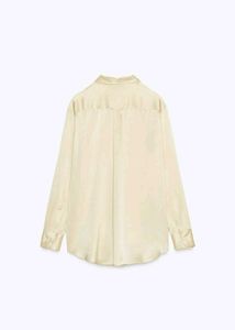 ZARA White Long Sleeve Silk Shirt
