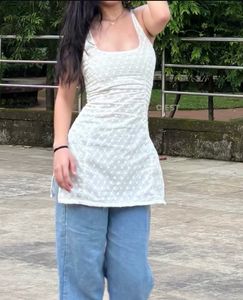 White Lace Corset Dress