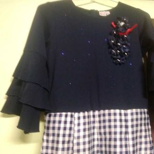 Cute Girls&#39; Checkered Dress