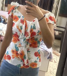 Floral Ruffle Top