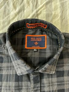 Balck Grey Checks Printed Shirt For Men