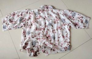 White Shirt With Beutiful Flower Prints
