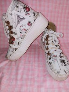 Women's White Shoes With Comfortable Wedges