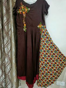 Elegant Brown Embroidered Kurta