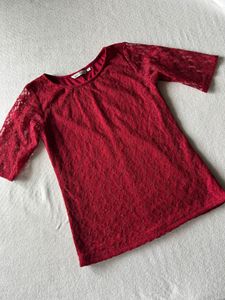 Red Lace Top - S
