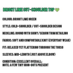 Top Bright Lime Cut-Shoulder