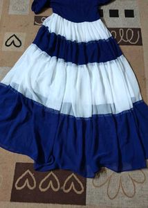 Blue &amp; White Maxi Dress Size- Small To Medium