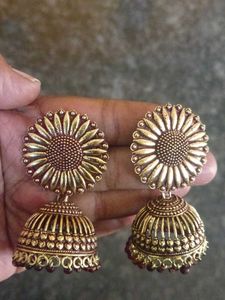 Gold color Oxidised Jumka Jumki