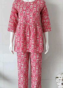Pink Printed Kurta Set