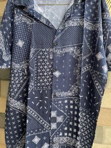 Blue Patterned Shirt For Men/Women