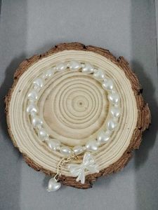 Heart Pearl Bracelet with Bow