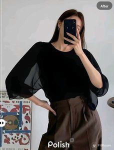 New With Tag Korean Black Long Asthetic Pullover
