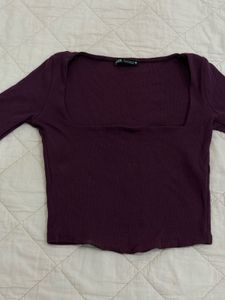 Zara Purple Crop Top