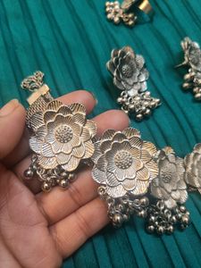 Oxidised Silver Choker Set