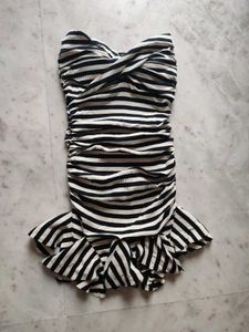 Stripped Mini Tube Cocktail Bodycon Dress