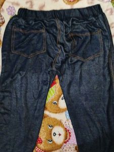 Stylish Leggings dark blue With Strips