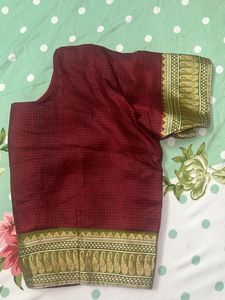 Maroon Saree with Green Border