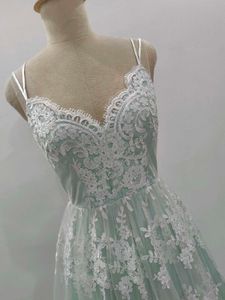 Elegant Lace Green Gown