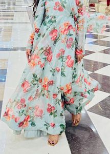 Floral Ethnic Gown With Dupatta