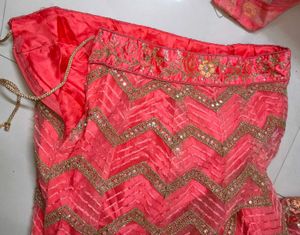 Pink Embroidered Lehenga