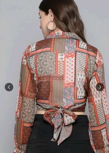 Patterned Crop Top. Never Used. Brand New