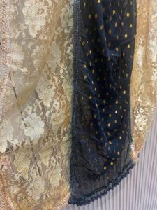 Women’s Black And Gold Dupatta