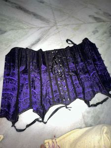 Purple Corset with Lace Sleeves