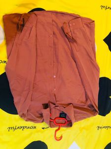 Rust-Colored Button-Down Shirt
