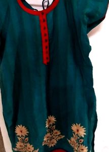 Pure Cotton Heavy Embroidery Work Kurti With Dupat