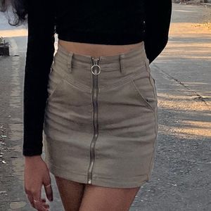 Khaki Mini Skirt