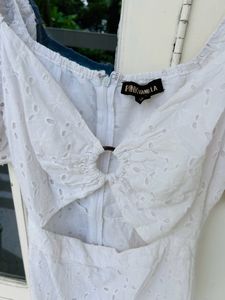 White Puff Sleeve Dress