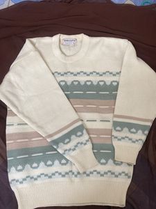 oversized winterwear multicolor sweater