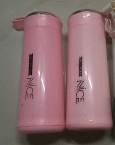 2 Pink Baby Bottles