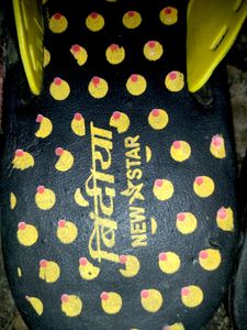 Yellow Red Dot Design Slipper ||  Plastic Foam