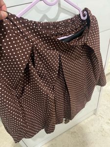Brown polka Dot Skirt