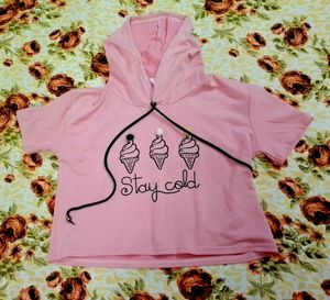 K-pop Idol Korean Baggy Crop Hoodie