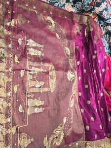 Magenta Saree with Embroidery