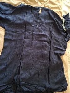 Embroidered Navy Blue Top