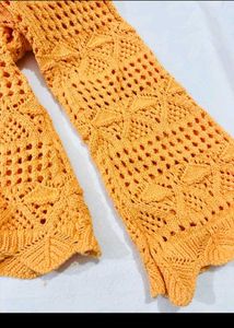 MUSTARD CROCHETTE CROP TOP