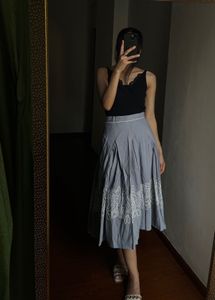 Loro Piana Embroidered Flared MIDI Skirt