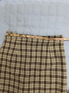 Brown Plaid Mini Skirt